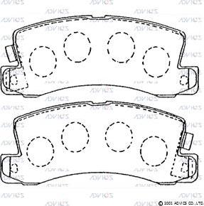 Advics A2N081 - Тормозные колодки, дисковые, комплект autospares.lv