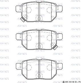 Advics A2N196 - Тормозные колодки, дисковые, комплект autospares.lv