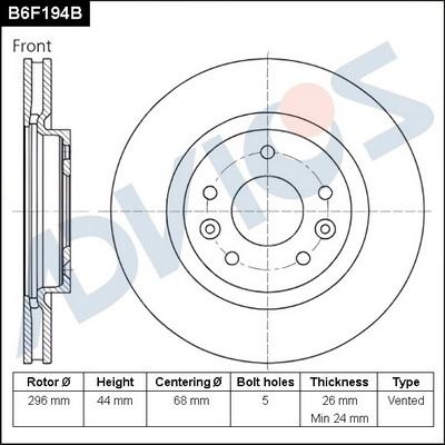 Advics B6F194B - Тормозной диск autospares.lv