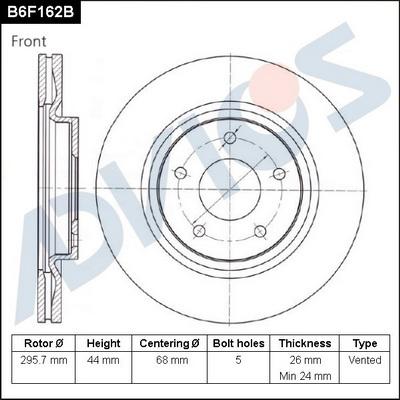 Advics B6F162B - Тормозной диск autospares.lv