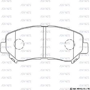 Advics SN504 - Тормозные колодки, дисковые, комплект autospares.lv