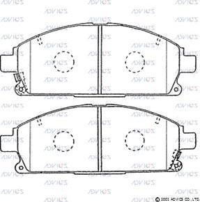 Advics B1N062 - Тормозные колодки, дисковые, комплект autospares.lv