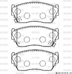 Advics SN555P - Тормозные колодки, дисковые, комплект autospares.lv