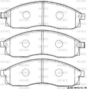 Advics B1N023 - Тормозные колодки, дисковые, комплект autospares.lv