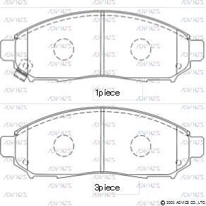 Advics B1N077 - Тормозные колодки, дисковые, комплект autospares.lv