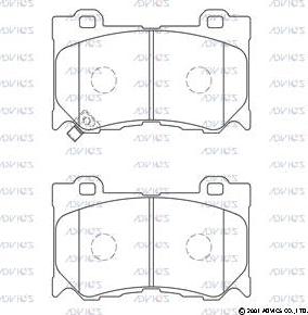 Advics B1N108 - Тормозные колодки, дисковые, комплект autospares.lv