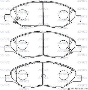 Advics B1N234 - Тормозные колодки, дисковые, комплект autospares.lv