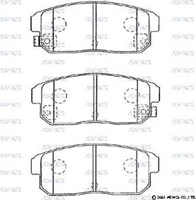 Advics B2N040 - Тормозные колодки, дисковые, комплект autospares.lv