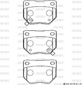 Advics B2N053 - Тормозные колодки, дисковые, комплект autospares.lv