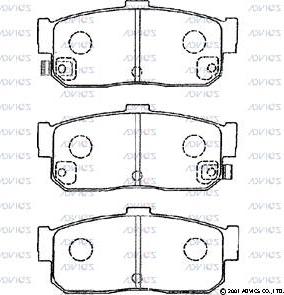 Advics B2N022 - Тормозные колодки, дисковые, комплект autospares.lv