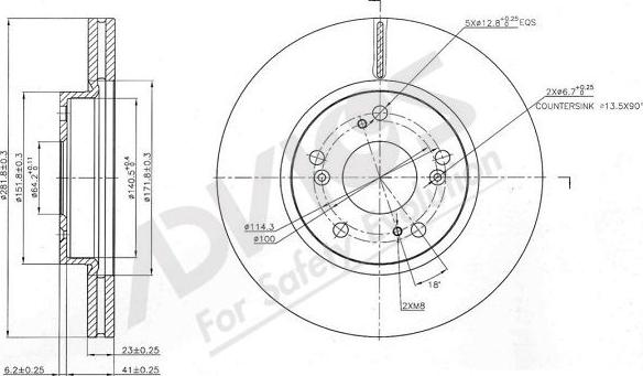 Advics C6F110B - Тормозной диск autospares.lv