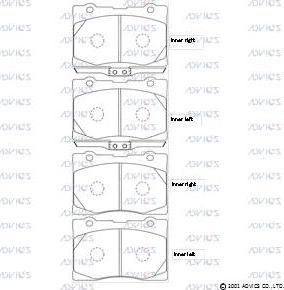 Advics C1N044 - Тормозные колодки, дисковые, комплект autospares.lv