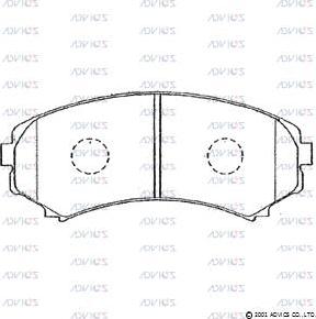 Advics D1N003 - Тормозные колодки, дисковые, комплект autospares.lv