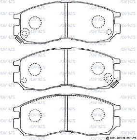 Advics D1N035 - Тормозные колодки, дисковые, комплект autospares.lv