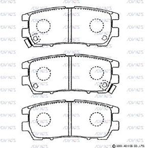 Advics D2N037 - Тормозные колодки, дисковые, комплект autospares.lv