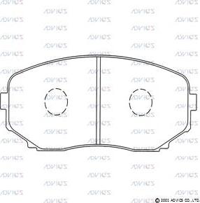 Advics E1N053 - Тормозные колодки, дисковые, комплект autospares.lv