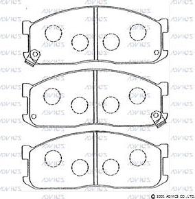 Advics E1N009 - Тормозные колодки, дисковые, комплект autospares.lv