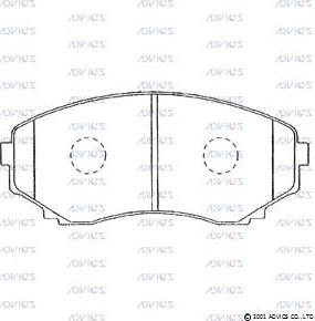 Advics E1N004 - Тормозные колодки, дисковые, комплект autospares.lv