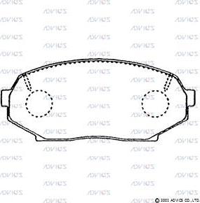 Advics E1N015 - Тормозные колодки, дисковые, комплект autospares.lv