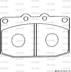 Advics E1N011 - Тормозные колодки, дисковые, комплект autospares.lv