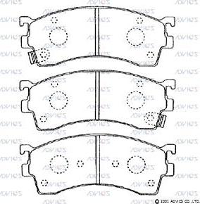 Advics E1N026 - Тормозные колодки, дисковые, комплект autospares.lv