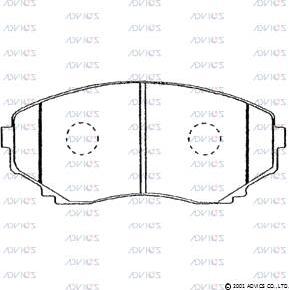 Advics SN283P - Тормозные колодки, дисковые, комплект autospares.lv