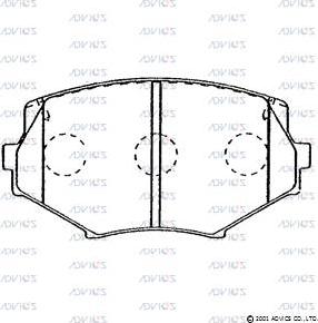 Advics E1N022 - Тормозные колодки, дисковые, комплект autospares.lv