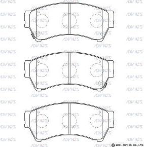 Advics SN143P - Тормозные колодки, дисковые, комплект autospares.lv