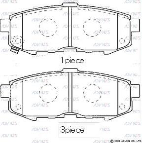 Advics E2N048 - Тормозные колодки, дисковые, комплект autospares.lv
