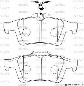 Advics E2N065 - Тормозные колодки, дисковые, комплект autospares.lv