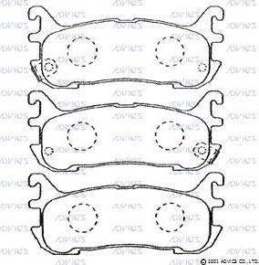 Advics E2N030 - Тормозные колодки, дисковые, комплект autospares.lv