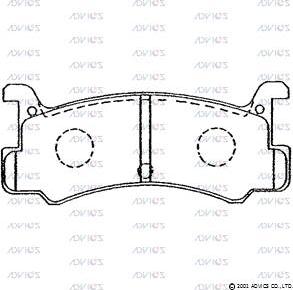 Advics E2N032 - Тормозные колодки, дисковые, комплект autospares.lv