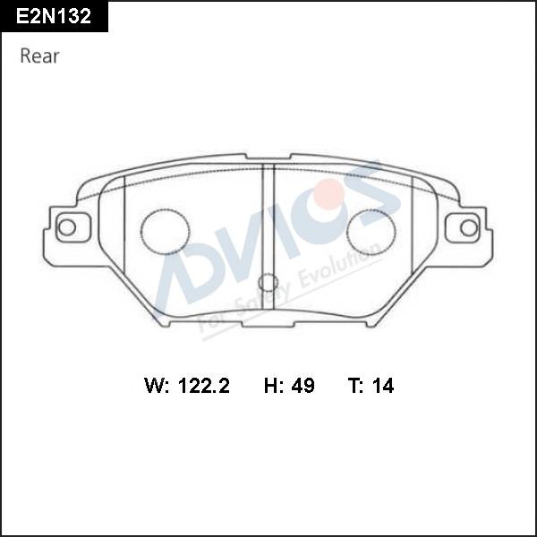 Advics E2N132 - Тормозные колодки, дисковые, комплект autospares.lv