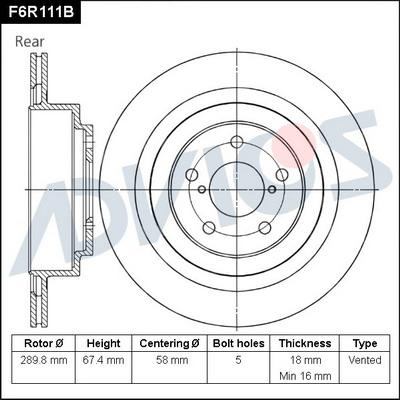 Advics F6R111B - Тормозной диск autospares.lv