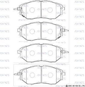 Advics F1N019 - Тормозные колодки, дисковые, комплект autospares.lv