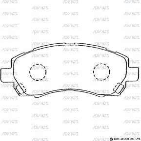 Advics SN856 - Тормозные колодки, дисковые, комплект autospares.lv