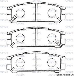 Advics F2N012 - Тормозные колодки, дисковые, комплект autospares.lv