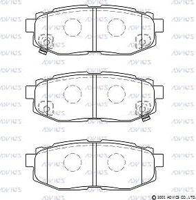 Advics SN146P - Тормозные колодки, дисковые, комплект autospares.lv