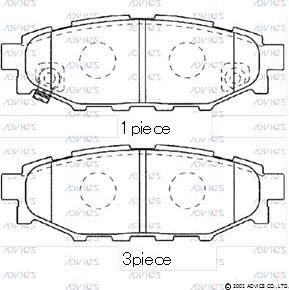 Advics F2N022 - Тормозные колодки, дисковые, комплект autospares.lv