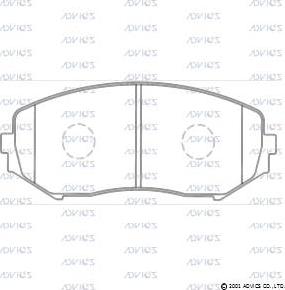 Advics H1N040 - Тормозные колодки, дисковые, комплект autospares.lv