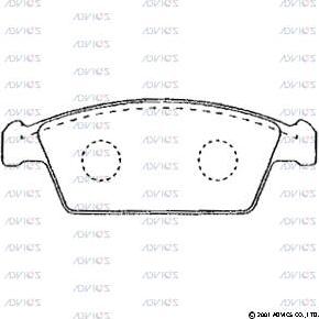 Advics SN553 - Тормозные колодки, дисковые, комплект autospares.lv