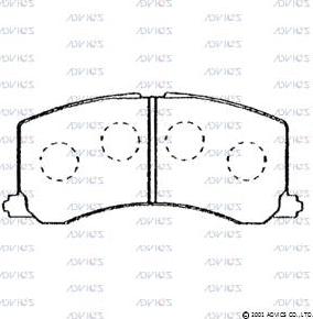 Advics H1N016 - Тормозные колодки, дисковые, комплект autospares.lv