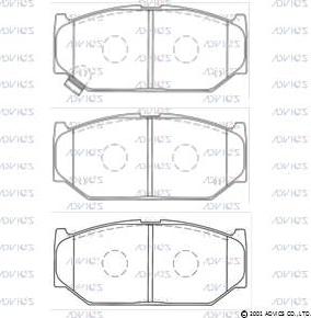 Advics H1N025 - Тормозные колодки, дисковые, комплект autospares.lv