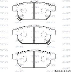 Advics H2N046 - Тормозные колодки, дисковые, комплект autospares.lv