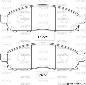 Advics SN959P - Тормозные колодки, дисковые, комплект autospares.lv