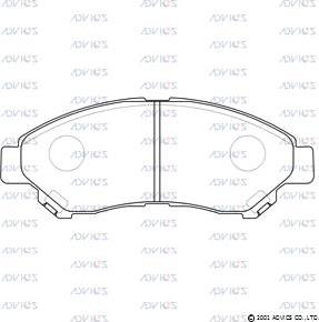 Advics SN955 - Тормозные колодки, дисковые, комплект autospares.lv