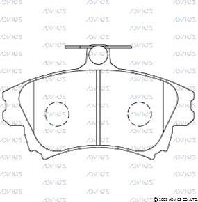 Advics D1N100 - Тормозные колодки, дисковые, комплект autospares.lv