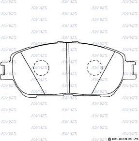 Advics SN909 - Тормозные колодки, дисковые, комплект autospares.lv