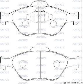 Advics SN901 - Тормозные колодки, дисковые, комплект autospares.lv