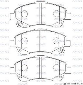 Advics SN933P - Тормозные колодки, дисковые, комплект autospares.lv